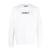 Carhartt Wip Vita Sweaters med Logo Print och French Terry Foder White...