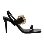 Versace Jeans Couture Barock Höga klack sandaler Black, Dam