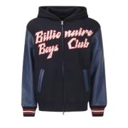 Billionaire Boys Club Sweatshirt med läderärmar och dragkedja Blue, He...