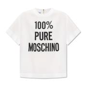 Moschino T-shirt med logotyp White, Dam