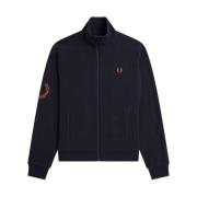 Fred Perry Blå Zip Tröja för Män Blue, Herr