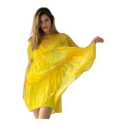 Beatrice .b Gul Tie-Dye Lagdelt Sidenklänning Yellow, Dam
