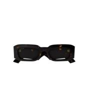 Gucci Fyrkantiga sköldpaddssolglasögon med transparenta linser Brown, ...
