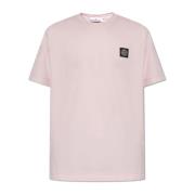 Stone Island T-shirt med logotyp Pink, Herr