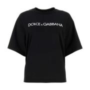Dolce & Gabbana Svart bomull T-shirt Black, Dam