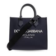 Dolce & Gabbana Axelväska med logotyp Blue, Herr