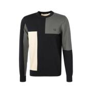 Fred Perry Multifärgad Crewneck Pullover Multicolor, Herr