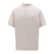 44 Label Group Vit Ribbad T-shirt med Logobrodyr White, Herr