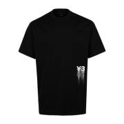 Y-3 Svart Logotryck Bomull T-shirt Black, Herr