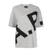 A.p.c. Logo Print Grå T-shirts och Polos Gray, Herr