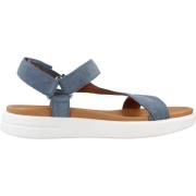 Geox Stiliga platta sandaler för kvinnor Blue, Dam