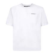 Palm Angels Vit Ekologisk Bomull T-shirt med Ficka White, Herr