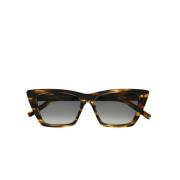 Saint Laurent Brun Tortoise Cateye Solglasögon för Kvinnor Brown, Dam