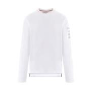Thom Browne Vit långärmad T-shirt med 4bar detalj White, Herr