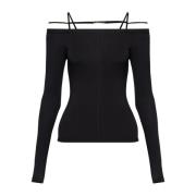 Jacquemus ‘Sierra’ top with denuded shoulders Black, Dam