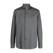 Corneliani Stilfull bomull flanellskjorta Gray, Herr