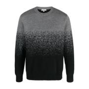 Canali Italiensk Ull Crew-Neck Stickat Black, Herr