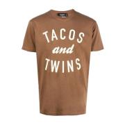 Dsquared2 Tacos Twins T-Shirt, 100% Bomull Brown, Herr