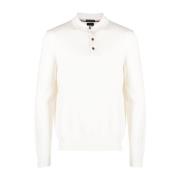 Hugo Boss Ull Polo Tröja med Broderad Logotyp White, Herr