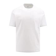 Brunello Cucinelli Vit Crew-Neck T-Shirt White, Herr