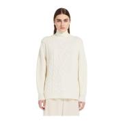 Max Mara Weekend Patchwork Ulltröja Beige, Dam