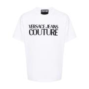 Versace Jeans Couture Logotyp T-shirt i Vit White, Herr