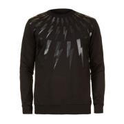 Neil Barrett Lightning Print Sweatshirt Black, Herr