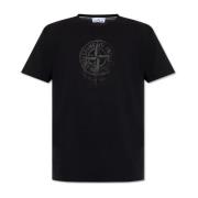 Stone Island T-shirt med logotryck Black, Herr