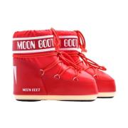 Moon Boot Röda nylon snöskor med varmfoder Red, Dam