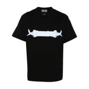 Versace Jeans Couture Svarta Logo Print T-shirts och Polos Black, Herr