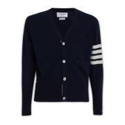 Thom Browne Stiliga Stickade Plagg Blue, Herr