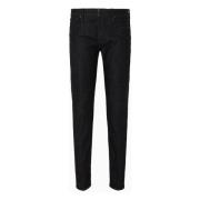 Emporio Armani Svarta Denim Jeans med Vintage Tvätt Black, Herr
