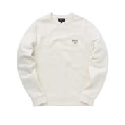 A.p.c. Vit Sweatshirt med Broderad Logotyp White, Herr