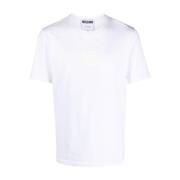 Moschino Vita T-shirts och Polos med Logo Patch White, Herr