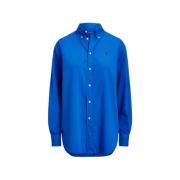 Polo Ralph Lauren Avslappnad bomullsskjorta med broderad logotyp Blue,...