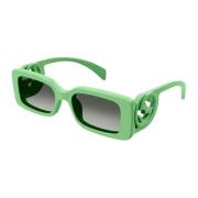 Gucci Modiga rektangulära solglasögon Green, Dam