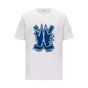Moncler Hockey Logo T-Shirt - Model I20918C0006589A7G002 White, Herr