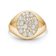 Julie Sandlau Lyxig Pinky Ring med Top Wesselton Diamanter Yellow, Dam
