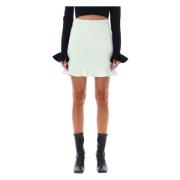 JW Anderson Mint Ruffled Hem Mini Skirt Aw23 Green, Dam