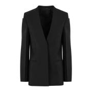 Givenchy Svart Kragefri Blazer för Kvinnor Black, Dam