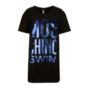 Moschino Svart Logo T-shirt för Kvinnor Black, Dam