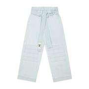 Stella McCartney Blåa Denimbyxor med Elastisk Midja Blue, Dam