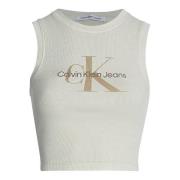 Calvin Klein Beige Monogram Tops Beige, Dam