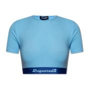 Dsquared2 Kortärmad T-shirt med logotyp Blue, Dam