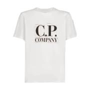 C.p. Company Stor Grafisk Logo T-shirt White, Herr