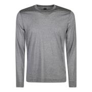 Fedeli Ull Crew-Neck Långärmad Top Gray, Herr