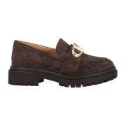 Michael Kors Chokladläder Moccasins med 4cm Gummisula Brown, Dam