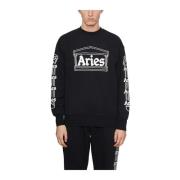 Aries Klassisk Crewneck Sweatshirt Black, Herr