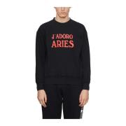 Aries Klassisk Crewneck Sweatshirt Black, Herr