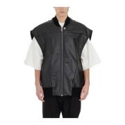 Rick Owens Denim Vadderad Jumbo Flight Vest Black, Herr